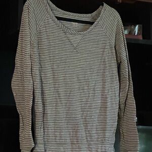 Mossimo Supply Co. Gray Striped Sweatshirt